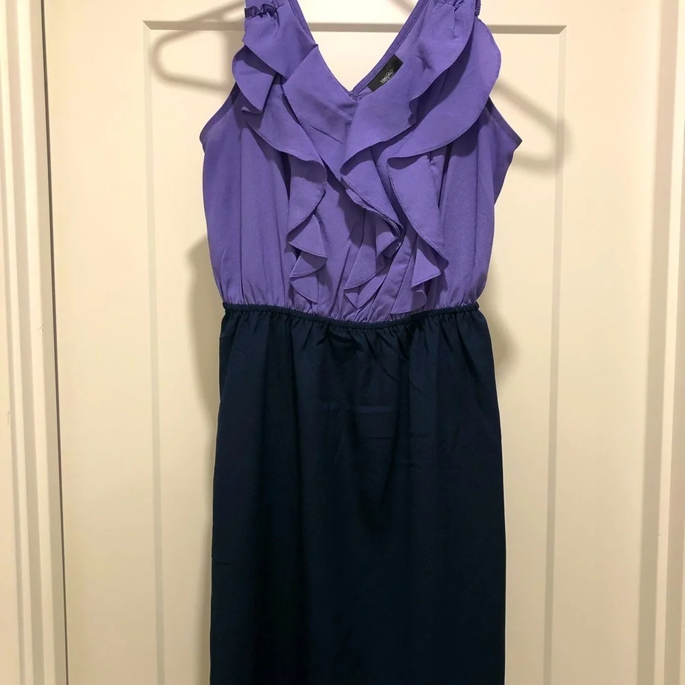 ⭐️HP⭐️ Mossimo Womens Purple & Navy Knee-Length Dress - Picture 2 of 6